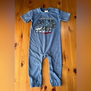 Toddler Hot Wheels Graphic‎ Mineral Washed Romper Size 24 Months